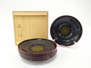 喜八造　漆塗り　茶杓　5客揃
